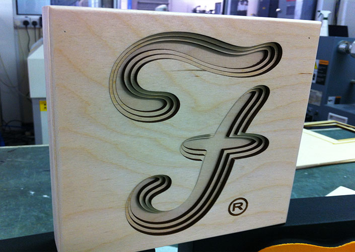 Farah wooden branding block laser cut